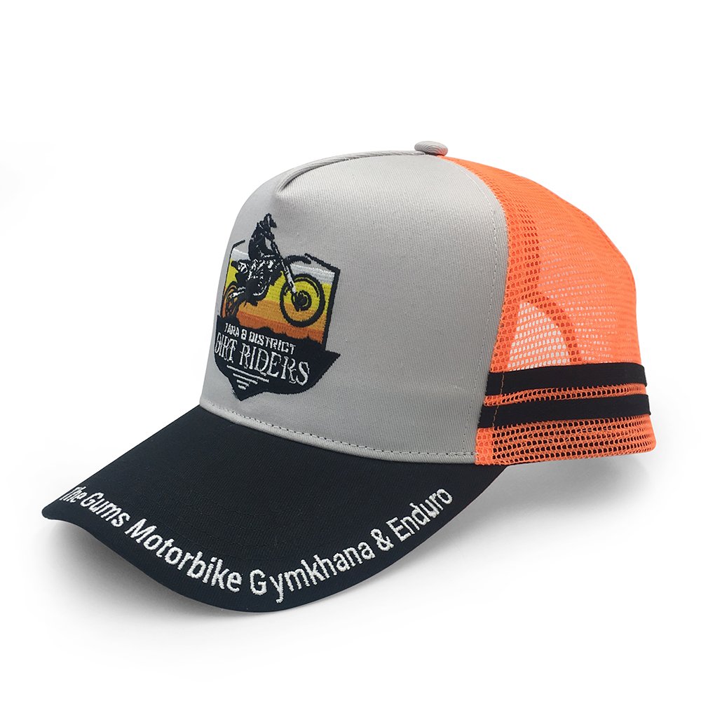 Custom High Profile 5 Panel Cotton Embroidery Logo Striped Digital Underbrim Printing Australia Mesh Country Trucker Hat Cap - Image 2