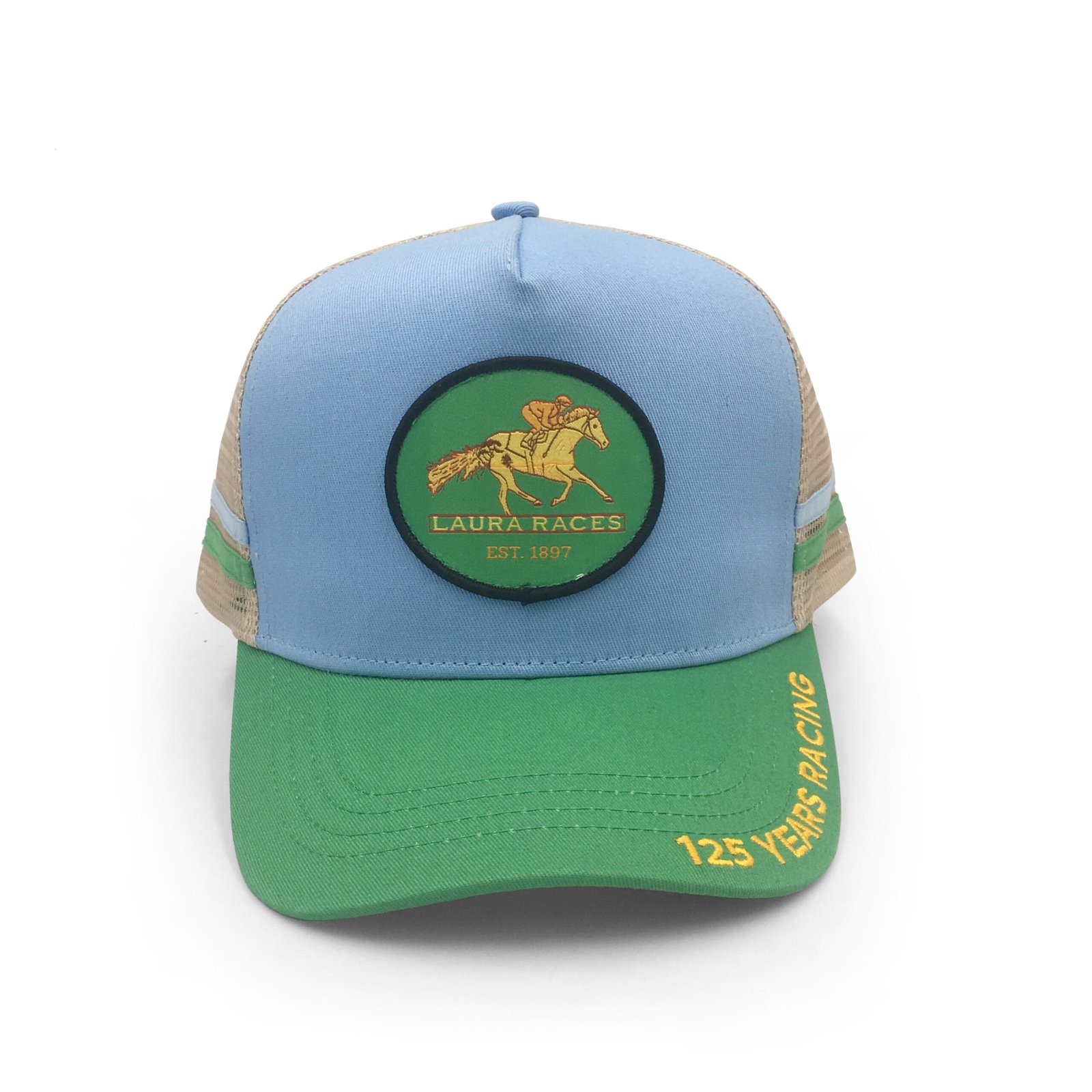 custom woven patch logo trucker mesh cap